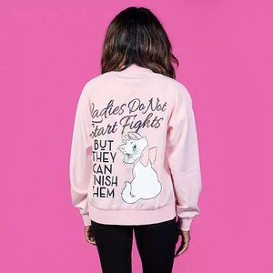 Cakeworthy Disney Marie Varsity Satin Jacket NWT Size M
